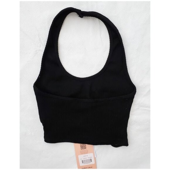 NWT Tiger Mist Black Halter Tank Bandage Top Cropped Strappy Midriff Size XS - Picture 5 of 11